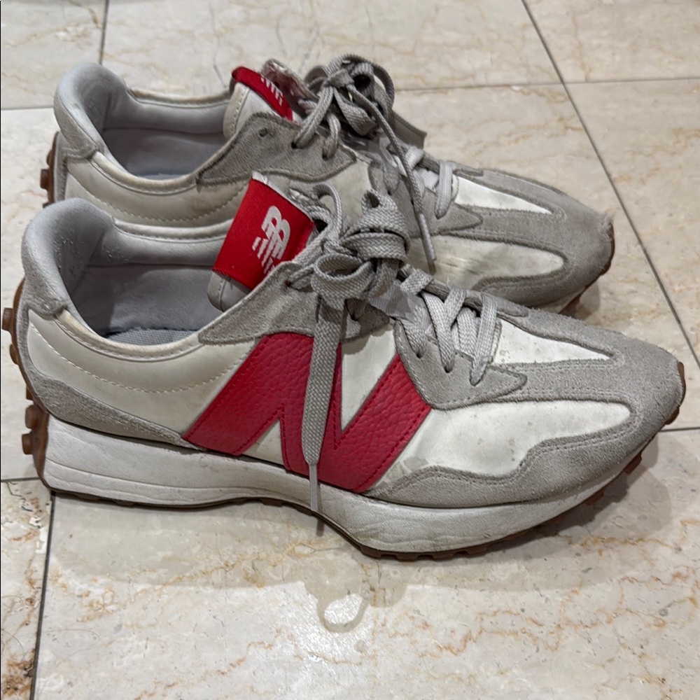 New Balance Red and white 327s
